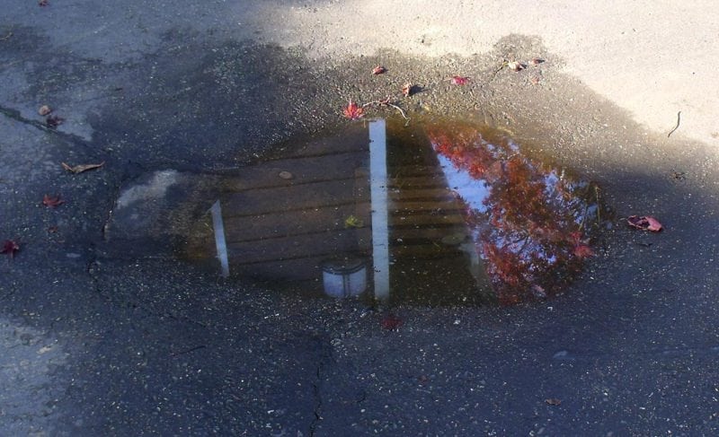 flooded driveway drain