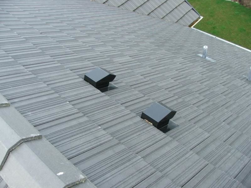 Two vent locations on the roof