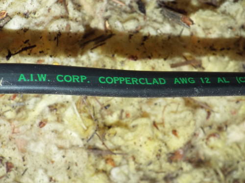 Copperclad, solid conductor aluminum wire